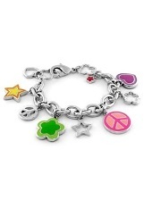 remarkable small flower heart baby charm bracelet